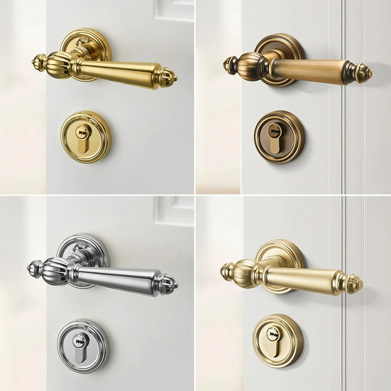 Poignée de Porte Intérieure à Clé, Serrure Silencieuse, Entraxe 72 mm