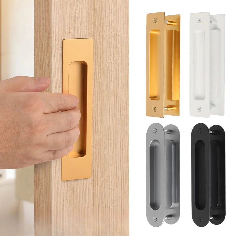 Poignée Cuvette Ovale ou Rectangulaire pour Porte Coulissante, Aluminium 160 mm, vue 2