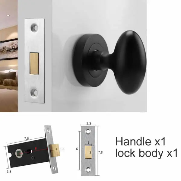 Bouton de Porte Œuf en Zamak sur Rosace Ronde, Seul ou avec Loquet, vue 15