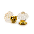 Bouton de Meuble en Cristal Côtelé Forme Citrouille, 28 ou 35 mm