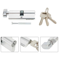 Cylindre de Porte à Bouton en Aluminium Argenté, avec 3 Clés, vue 3