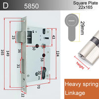 Serrure Encastrable à Larder pour Cylindre, Entraxe 58 mm, Axe 40 à 50 mm, vue 14