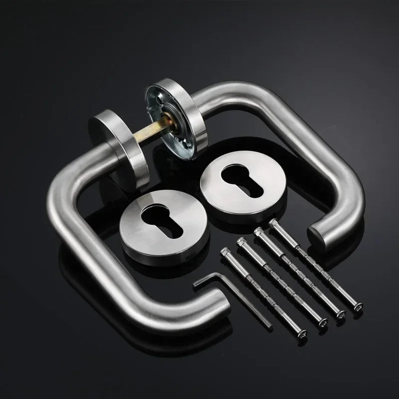 Poignée de Porte Intérieure Inox, 11 Formes de Béquille, Rosaces de Clé, vue 14