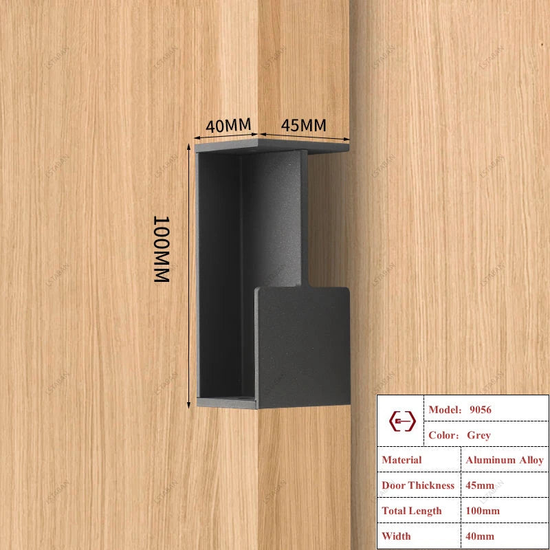 Poignée Cuvette Rectangulaire pour Porte Coulissante, Aluminium, 3 Longueurs, vue 16