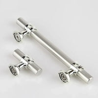 Poignée de Meuble en T en Inox Brossé, Lot de 5, Entraxe 128 ou 160 mm