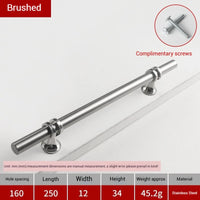 Poignée de Meuble en T en Inox Brossé, Lot de 5, Entraxe 128 ou 160 mm, vue 5