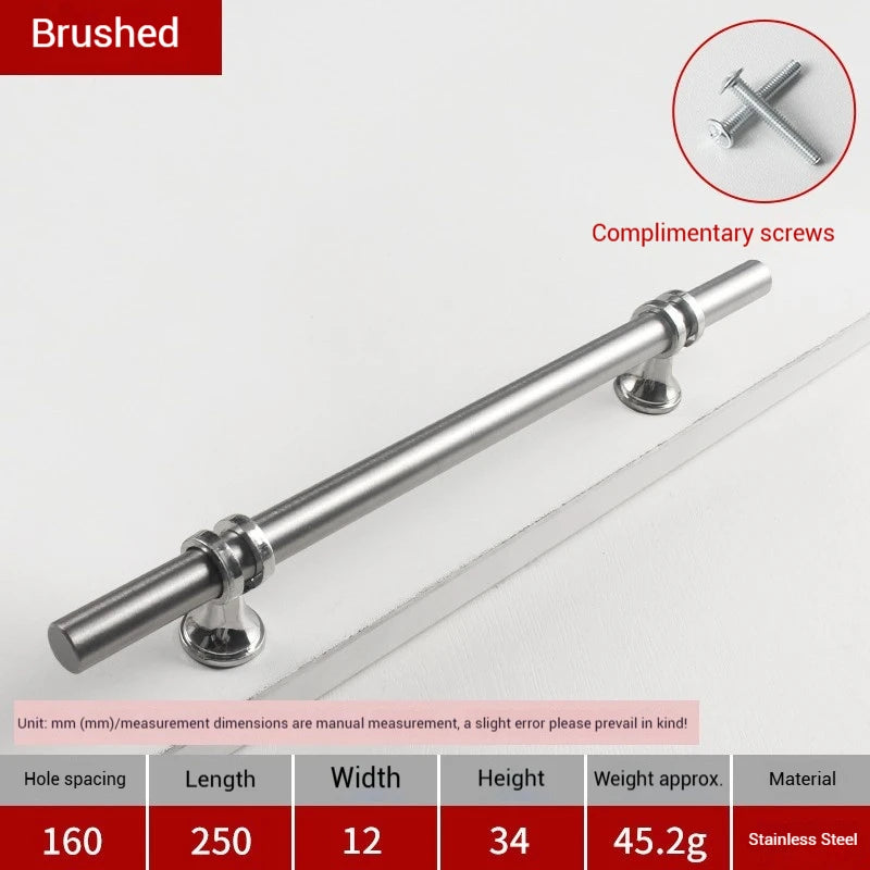 Poignée de Meuble en T en Inox Brossé, Lot de 5, Entraxe 128 ou 160 mm, vue 5