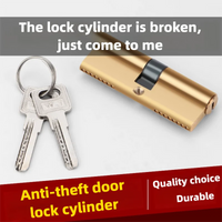 Cylindre de Porte Européen en Laiton, 65 à 100 mm, avec Clés, vue 3