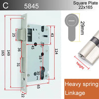 Serrure Encastrable à Larder pour Cylindre, Entraxe 58 mm, Axe 40 à 50 mm, vue 8