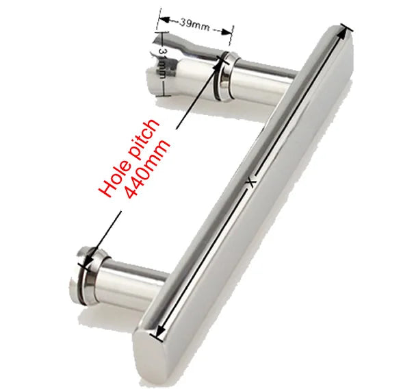 Poignée de Porte de Douche en Inox Chromé Poli, 7 Entraxes de 145 à 550 mm, vue 11