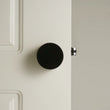 Bouton de Porte Rond Moleté en Laiton, Noir ou Doré, avec Condamnation