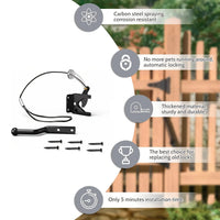 Loquet de Portail Automatique à Câble de Traction et Ressort, Acier Noir, vue 3
