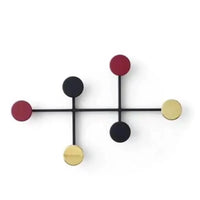 Patère murale design nordique à 6 disques en métal, 37 x 24 cm