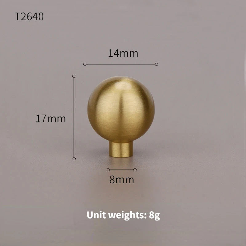 Bouton de Meuble Boule en Laiton Brossé, Diamètre 12 à 25 mm, vue 20