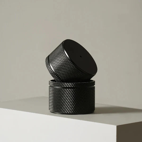Bouton de Porte Rond Moleté en Laiton, Noir ou Doré, avec Condamnation, vue 4