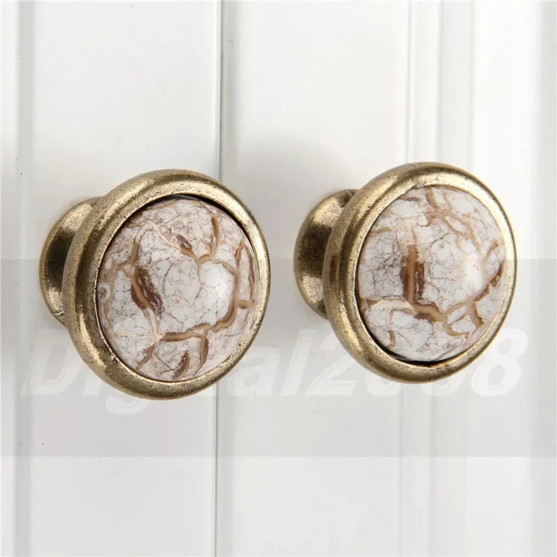 Bouton de Meuble Antique en Céramique Marbrée, 32 ou 37 mm, vue 8