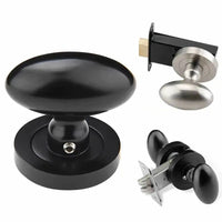Bouton de Porte Œuf en Zamak sur Rosace Ronde, Seul ou avec Loquet, vue 2