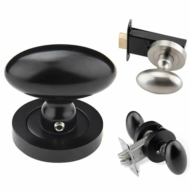 Bouton de Porte Œuf en Zamak sur Rosace Ronde, Seul ou avec Loquet, vue 2