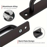 Poignées de Tirage Noires Aluminium sur Plaque, Lot de 2, 148 mm, vue 5