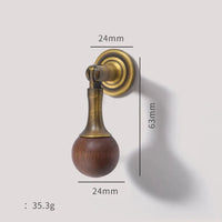 Poignée de Meuble en Laiton et Boules de Noyer, Entraxe 96 à 192 mm, vue 23