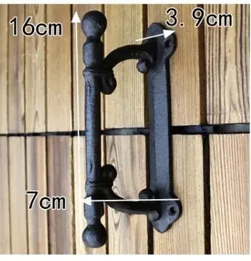 Poignée de Porte Ancienne en Fonte Noire, 7 Modèles dont un Heurtoir, vue 8