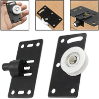 Galets de Placard Coulissant Noirs, 2 Jeux de Roulettes sur Platine, vue 4