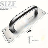 Lot de 2 Poignées de Tirage Inox Brossé sur Plaque, 200 x 65 mm, vue 3