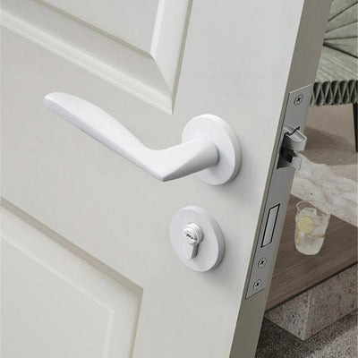 Poignée de porte blanche design avec serrure moderne en aluminium