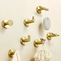 Patère murale en inox doré brossé, 7 modèles, crochet simple ou double, vue 3
