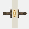 Poignée de porte en laiton bronze rainuré – Design vertical vintage – Passage sans serrure