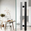 Barre de Tirage Carrée Inox Noir Mat, 500 mm pour Porte Vitrée