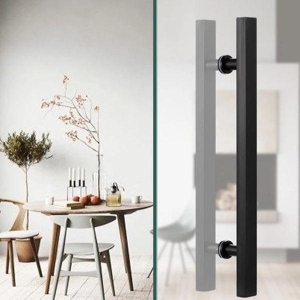 Poignée de Porte Noire sur Rosace – Design Moderne et Élégant
