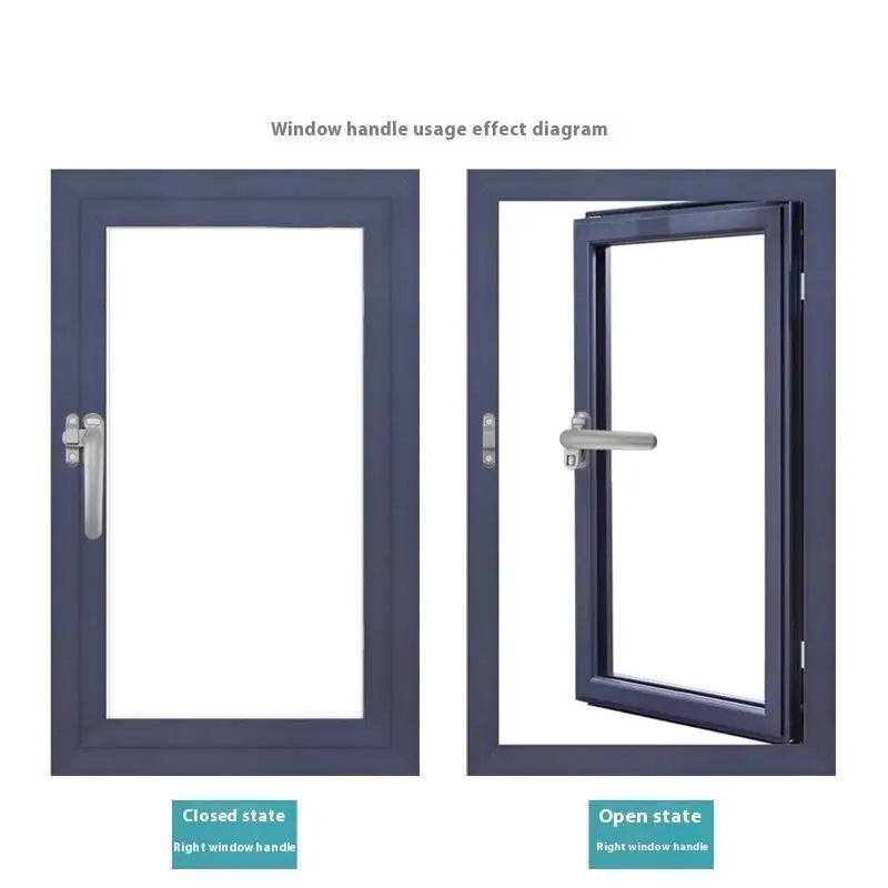 Poignée de Fenêtre Aluminium Noir, Blanc ou Gris Foncé, Gauche ou Droite, vue 5