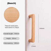 Poignée de Meuble en Bois Massif, Hêtre ou Noyer, Entraxe 96 à 256 mm, vue 9