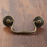 Poignée de Meuble à Anse Vintage Bronze Antique, Entraxe 82 mm