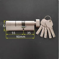 Cylindre de Porte à Bouton Asymétrique, Laiton, 50 à 100 mm, vue 18