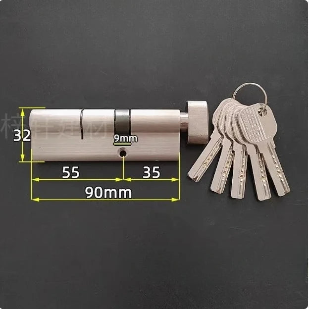 Cylindre de Porte à Bouton Asymétrique, Laiton, 50 à 100 mm, vue 18