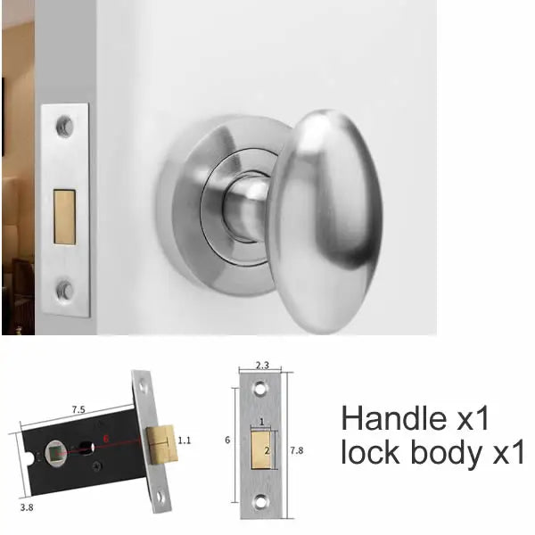 Bouton de Porte Œuf en Zamak sur Rosace Ronde, Seul ou avec Loquet, vue 10