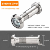 Judas de Porte Inox Brossé Grand Angle 200°, Perçage 16 ou 22 mm, vue 6
