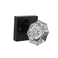 Bouton de Porte Octogonal en Cristal sur Rosace Carrée, Noir Mat ou Or Mat, vue 7