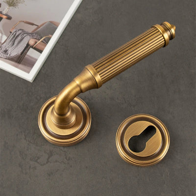 Poignée de Porte en Laiton Massif avec Serrure – Design Classique Français, Style Vintage et Rétro
