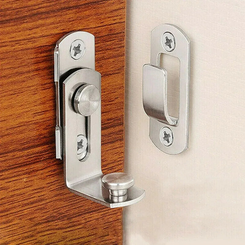 Verrou à Angle Droit en Inox Brossé pour Porte, Targette Coudée à 90°