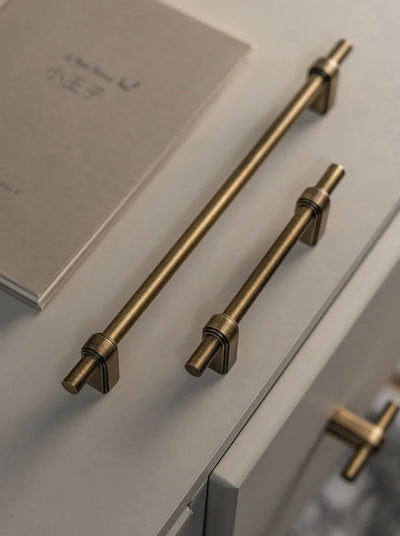 Poignée de Meuble en Laiton Vintage, Design Sobre