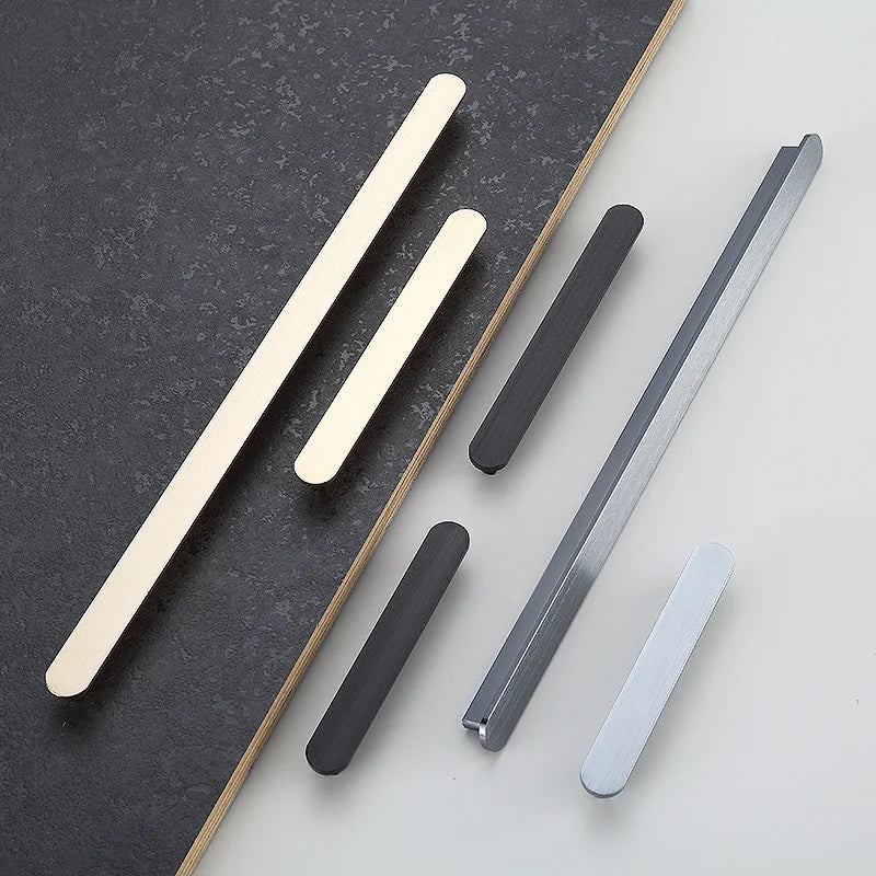 Poignée de Cuisine Plate en Aluminium Brossé, Entraxe 96 à 320 mm, vue 4