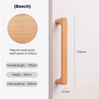 Poignée de Meuble en Bois Massif, Hêtre ou Noyer, Entraxe 96 à 256 mm, vue 16