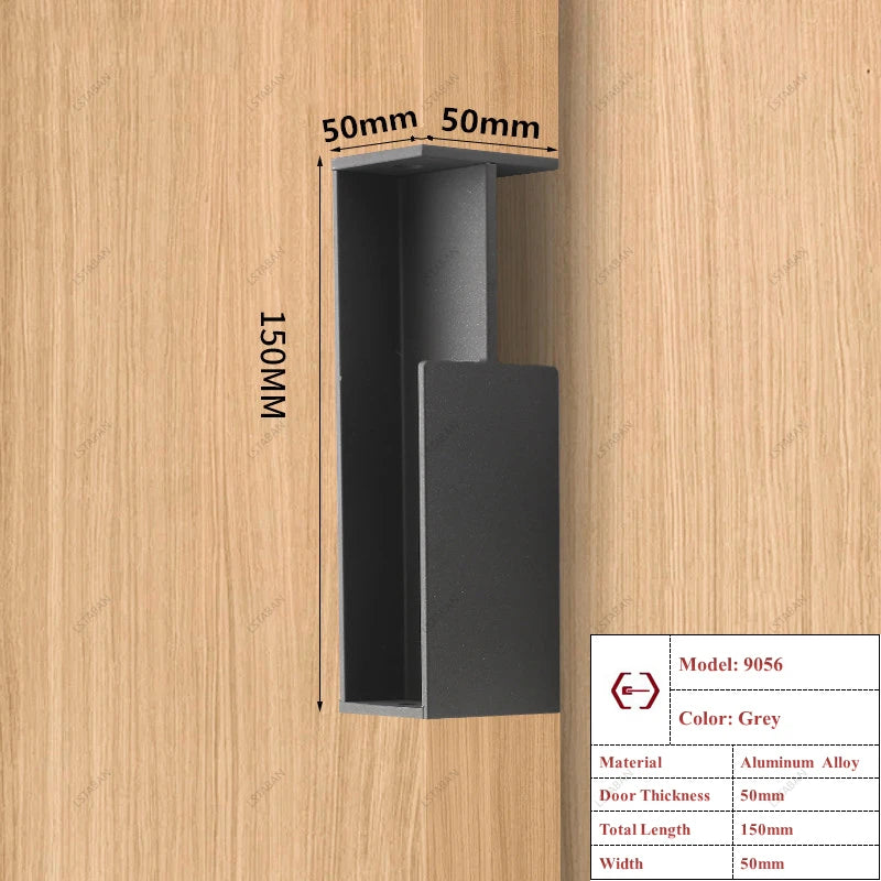Poignée Cuvette Rectangulaire pour Porte Coulissante, Aluminium, 3 Longueurs, vue 10