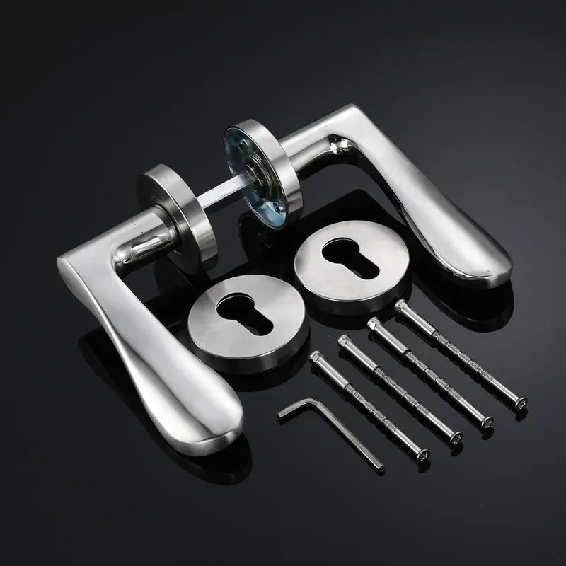 Poignée de Porte Intérieure Inox, 11 Formes de Béquille, Rosaces de Clé, vue 10