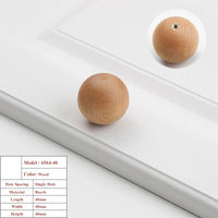 Bouton de Meuble Boule en Bois, Noyer ou Hêtre, 25 à 40 mm, vue 8