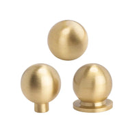 Bouton de Meuble Boule en Laiton Brossé, Diamètre 12 à 25 mm, vue 2
