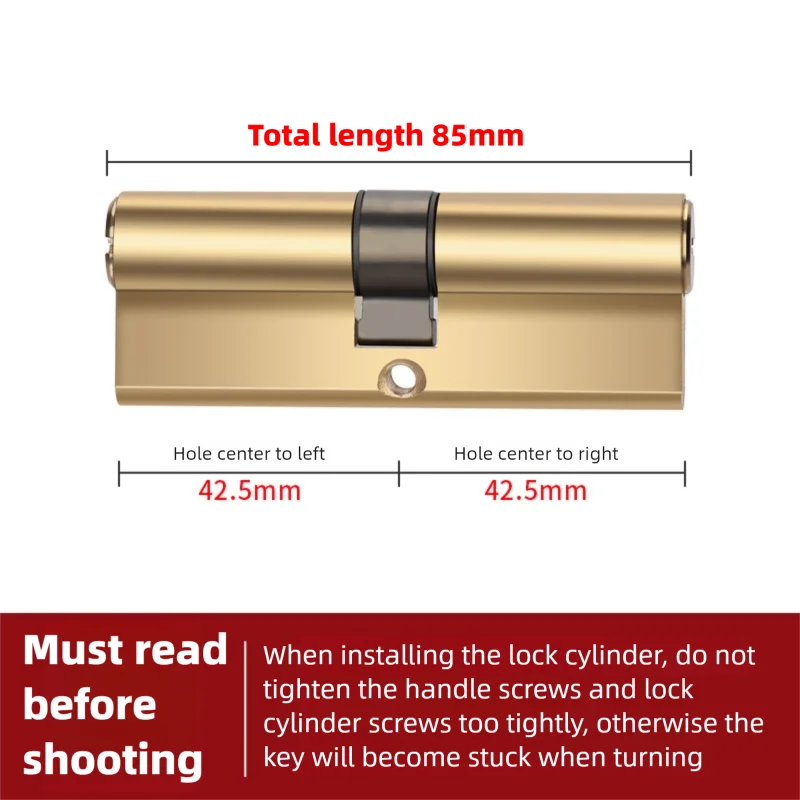 Cylindre de Porte Européen en Laiton, 65 à 100 mm, avec Clés, vue 16